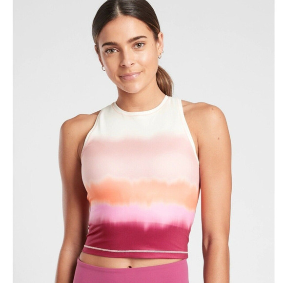 Athleta Shanti Printed Crop Tank in Sea Spray - Picture 1 of 5